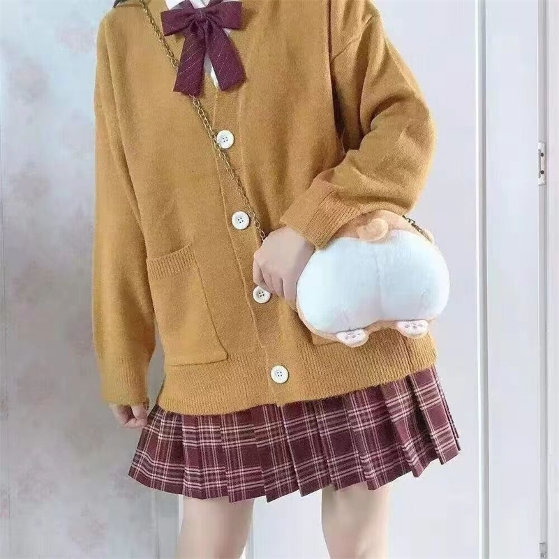 pink cardigan sweater with the same style Anime character COS knitted sweater original JK uniform sweater jacket 250916