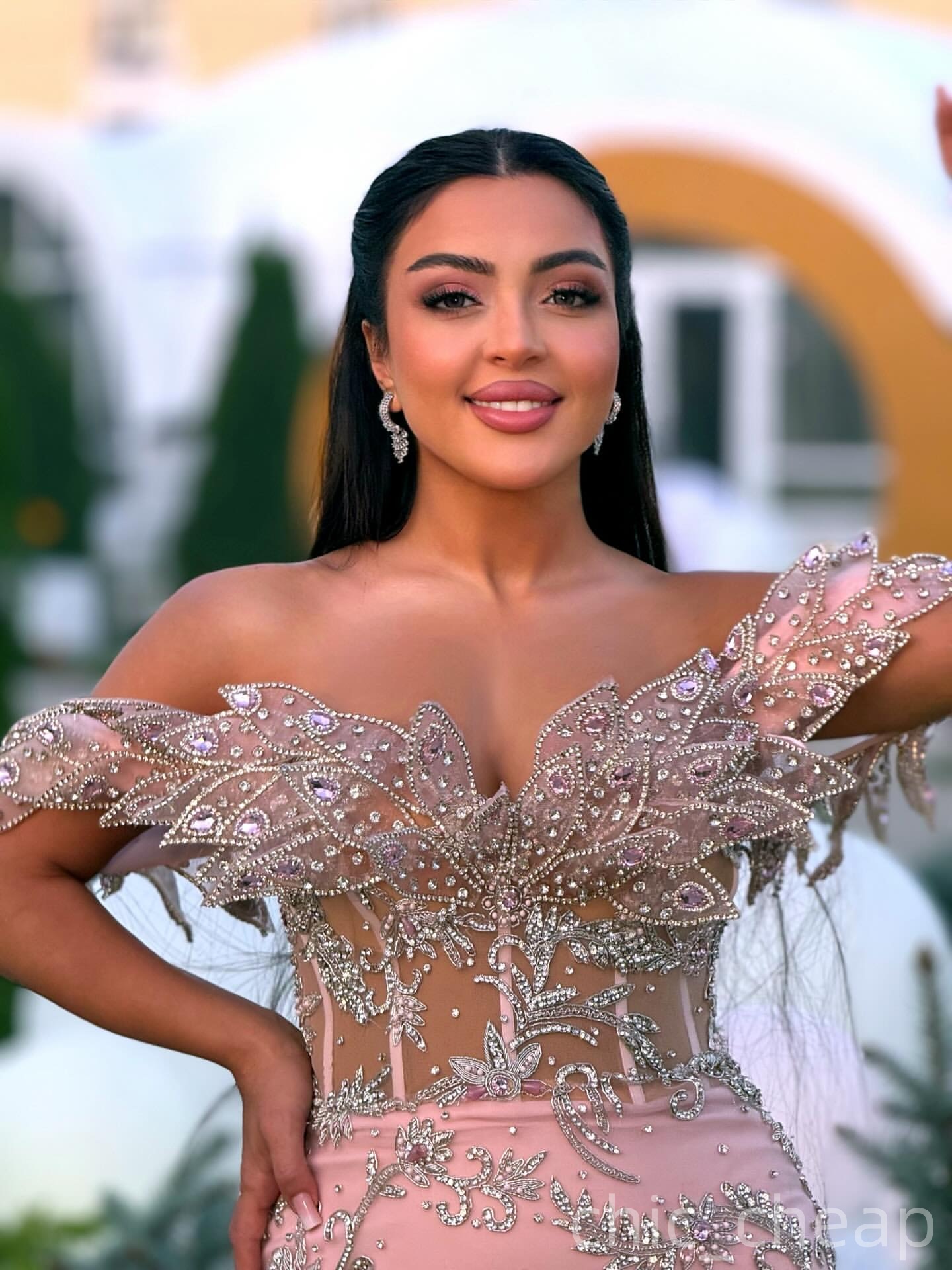 Pink Mermaid Prom Dresses 2025 Florals Crystals Sparkly Evening Formal Party Second Birthday Engagement Gowns Plus Size Dress For Special Occasions