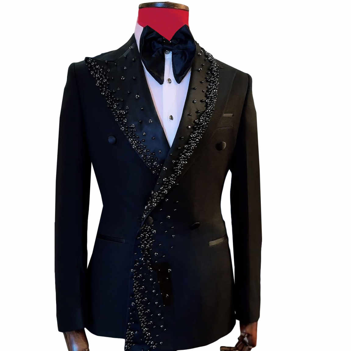 Unique Wedding Tuxedos Peaked Lapel 1 Pcs Jacket Men Suit Classic Fit Double Breasted Grooms Evening Blazers Customized - view 4
