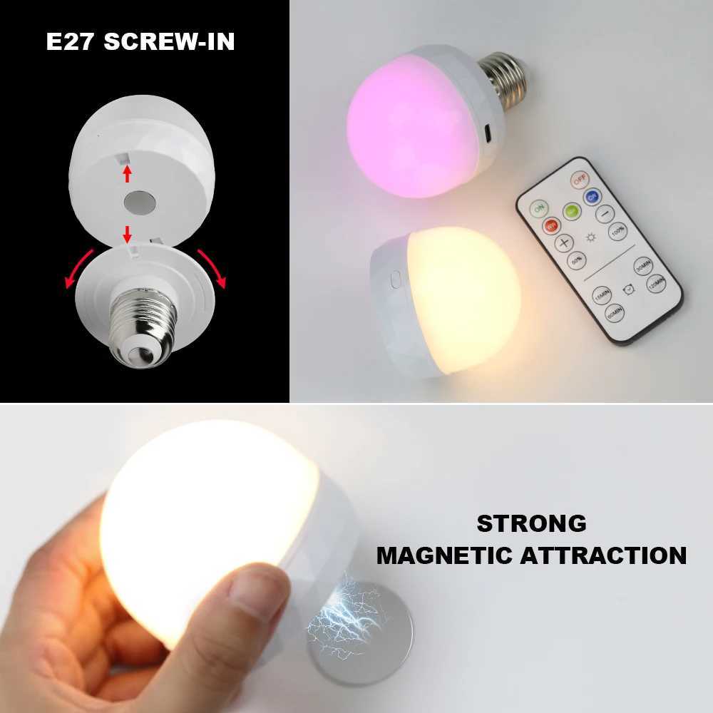 RGB LED Light Bulb USB 5V Charging Smart Remote Control Dimmable For Bedroom Bedside Living Room Bar LED Lighting Fixtures C250917