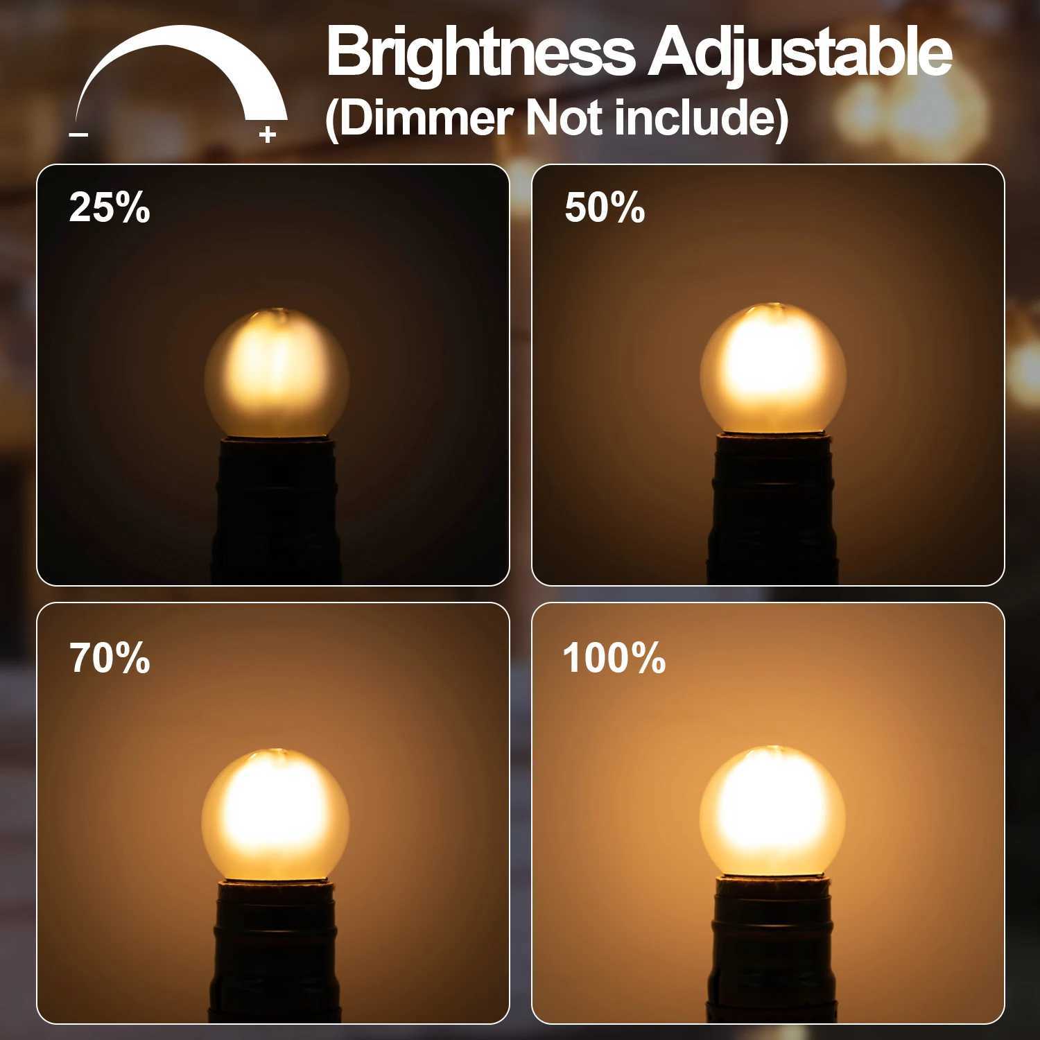 Edison G40 Led E27 Bulb 220V E26 15W Warm White Frosted Glass Globe Replaceable Pendant Chandelier String Light Filament Lamp C250917