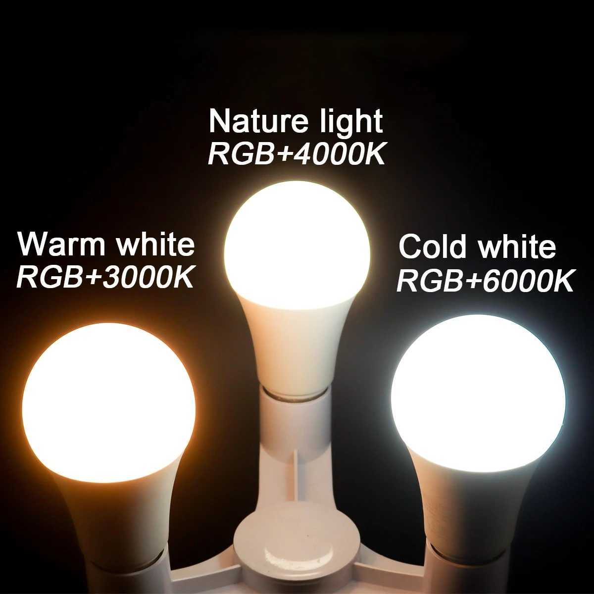 110PCS Smart RGBW LED Bulb Spotlight E27 E14 B22 GU10 with Infrared Remote Control Suitable for Colorful Home Lighting C250917