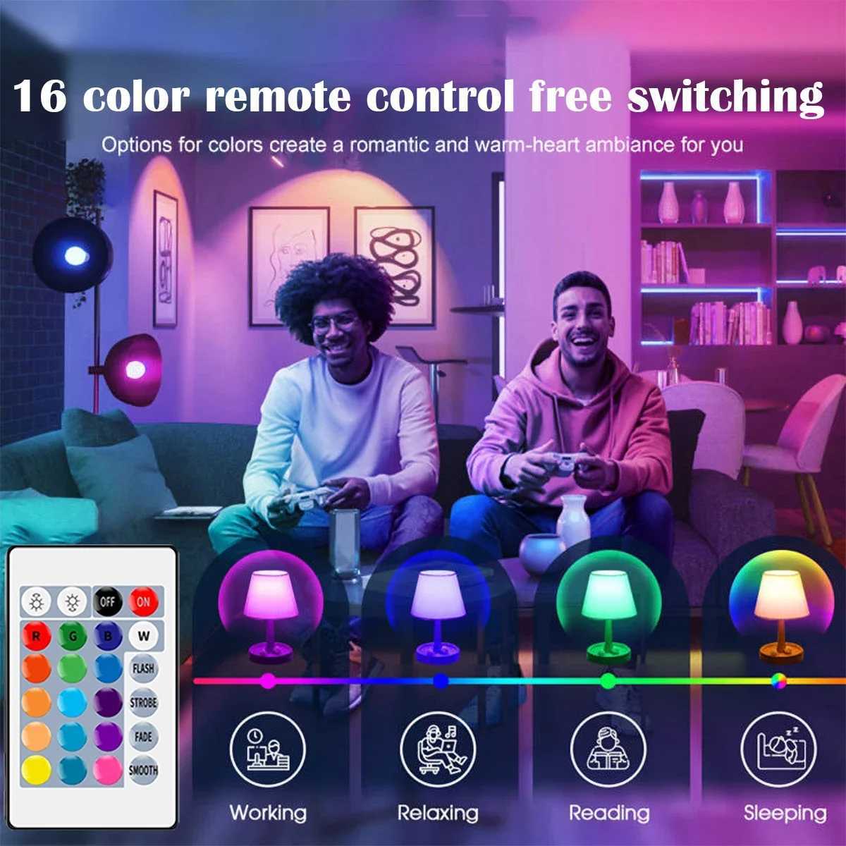 110PCS Smart RGBW LED Bulb Spotlight E27 E14 B22 GU10 with Infrared Remote Control Suitable for Colorful Home Lighting C250917