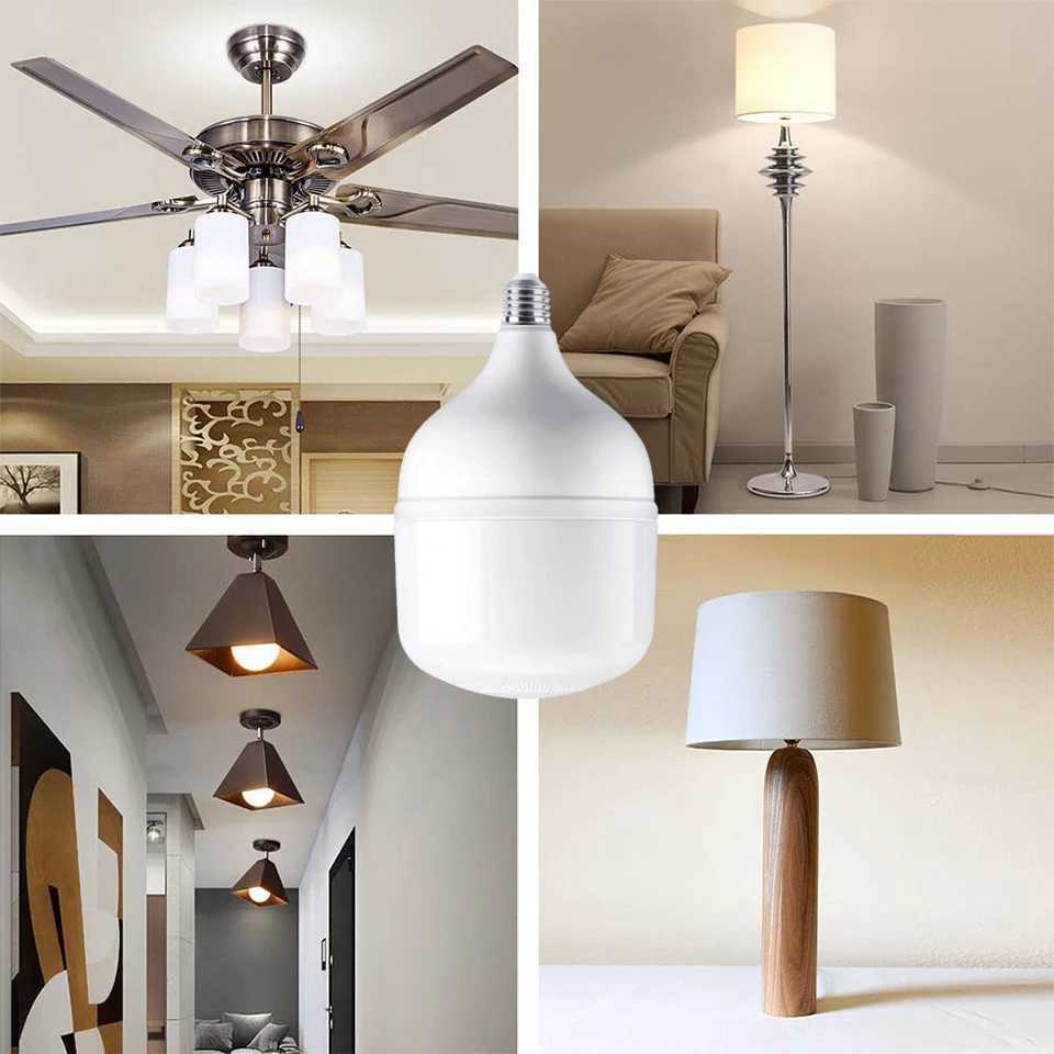 LED Big Light Bulbs E27 20W 30W 40W 50W Screw Mouth Lights Saving Energy Lamp Interior Living Room Bedroom Office Lighting C250917