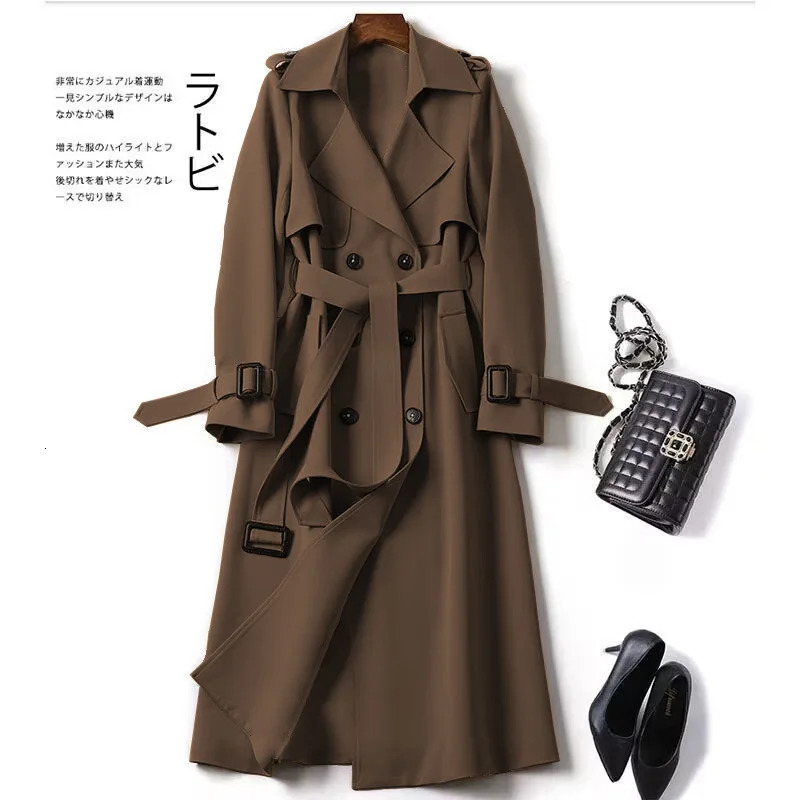 Autumn Winter Long Sleeve Trench Coat For Women 2024 Fashion Loose Office Lady Outerwears Jacket Coats Female Clothing 250917