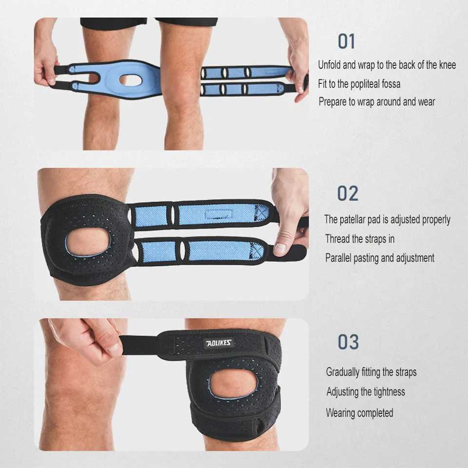 AOLIKES 1PC Patella Knee Brace Knee Compression Sleeve Support for Women Men Knee Pain Arthritis Pain Sport Knee Guard Knee Pads J250917