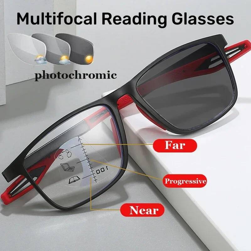 Smart Photochromic Presbyopia Glasses TR90 Sports Progressive Multifocal Reading Eyeglasses Finished Near Far Bifocal Eyewear ddmythur