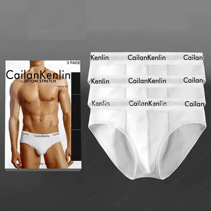 Pure cotton 3-ply men's letter underpants, pure cotton mid-waist student briefs, comfortable and breathable sports underpants