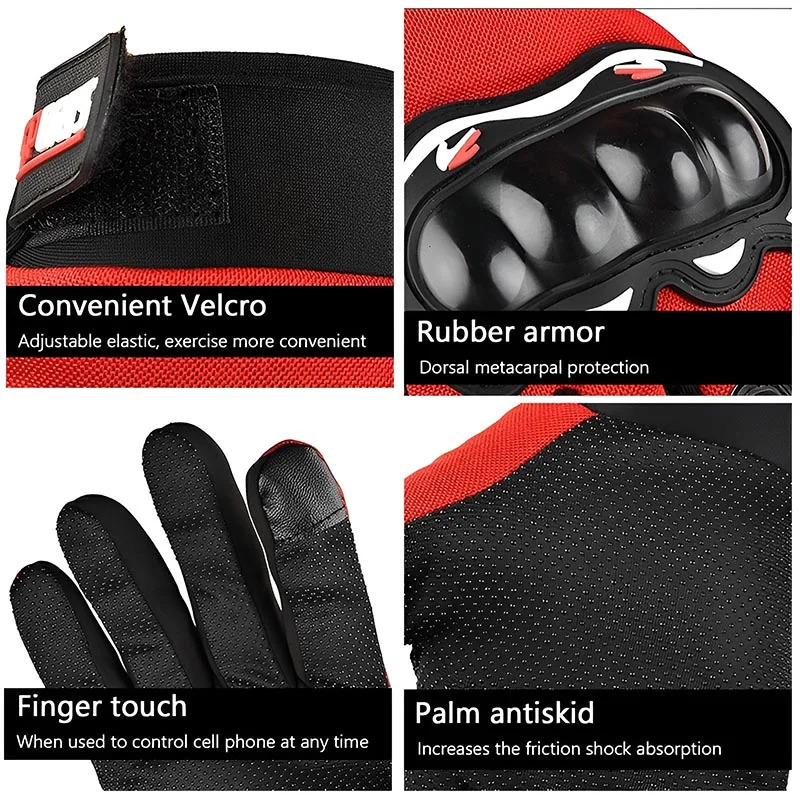 Motorcycle Gloves Breathable Full Finger Racing Hard Shell Outdoor Sports Protection Riding Cross Dirt Bike 250917