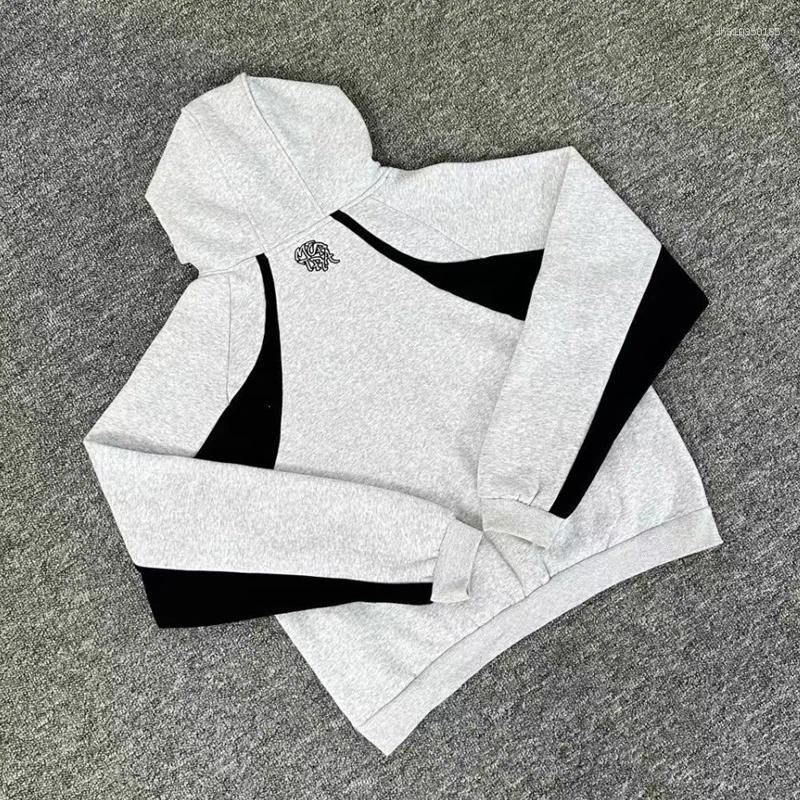 Men's Hoodies Grey Embroidery Hoodie Sweatpants Men Women High Street Exquisite Embroidery Letter Sweatshirt 2026 Fall Winter Style Pullover