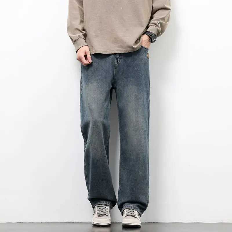 Spring Autumn New Mens Straight Vintage Fit Jeans Casual Trousers High Quality Male Korean Fashion Baggy Wide Leg Denim PantsZ250917