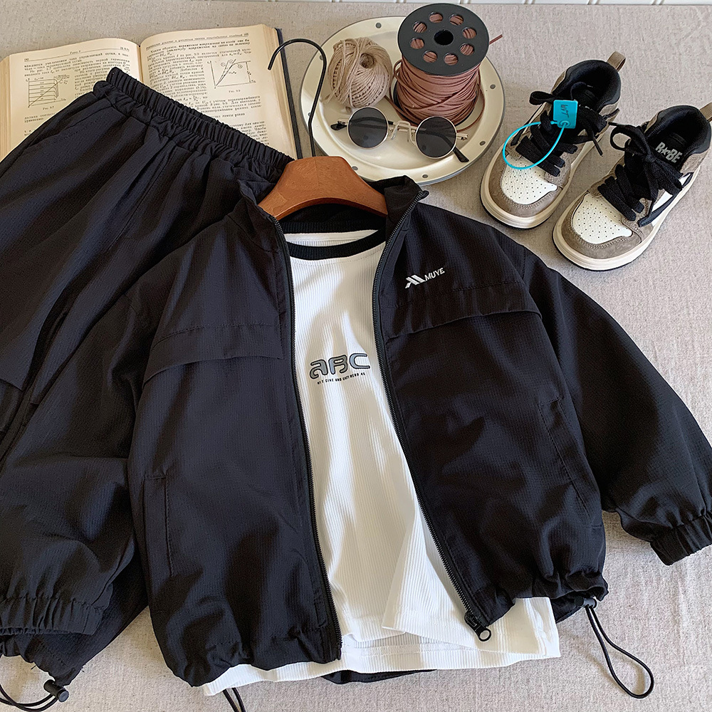 2025 New Autumn Boys' Outfit Korean Style Jacket & Cargo Pants Children's Clothing Free Shipping Handsome Sets