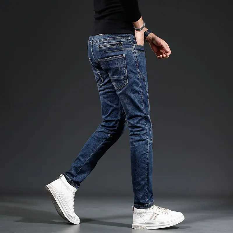 Tapered Jeans for Men Buggy Original Denim 90s Streetwear Xs Casual Korean Style Y2k Motorcycle Trousers Man Cowboy PantsZ250917