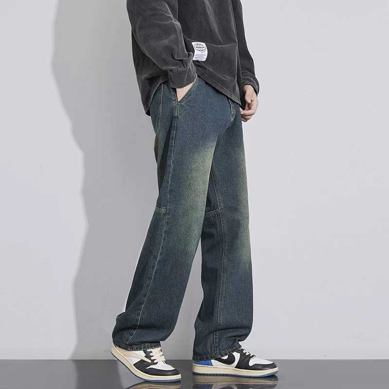 Nstyle Retro Wash Jeans Mens Antiwrinkle Pants Casual Handsome Young Autumn New Straight PantsZ250917