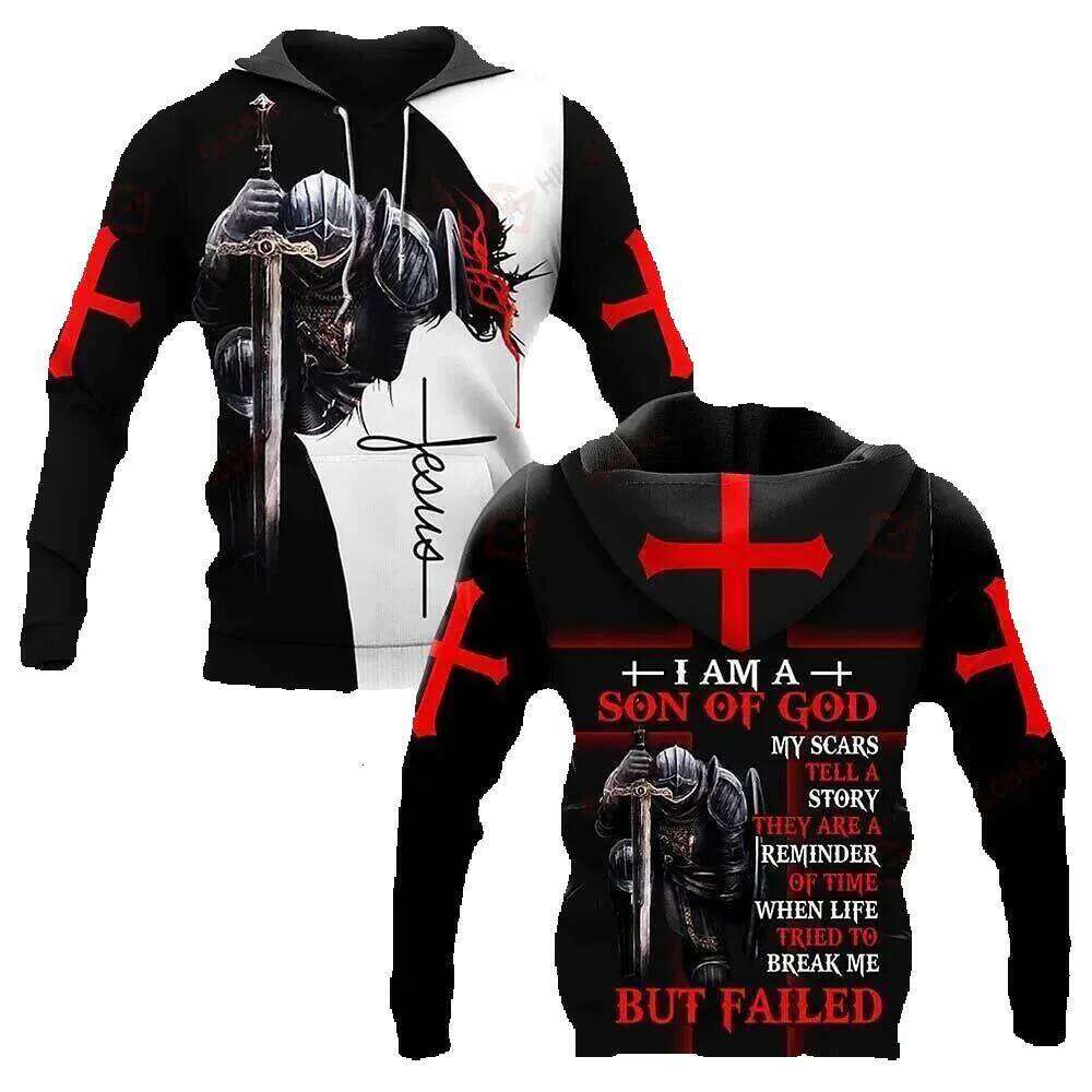 Knight Templar Armor Jesus God Guard Cavalier Hoodies with 3D Print Men Women Oversized Hoodie Kids Pullover Clothing