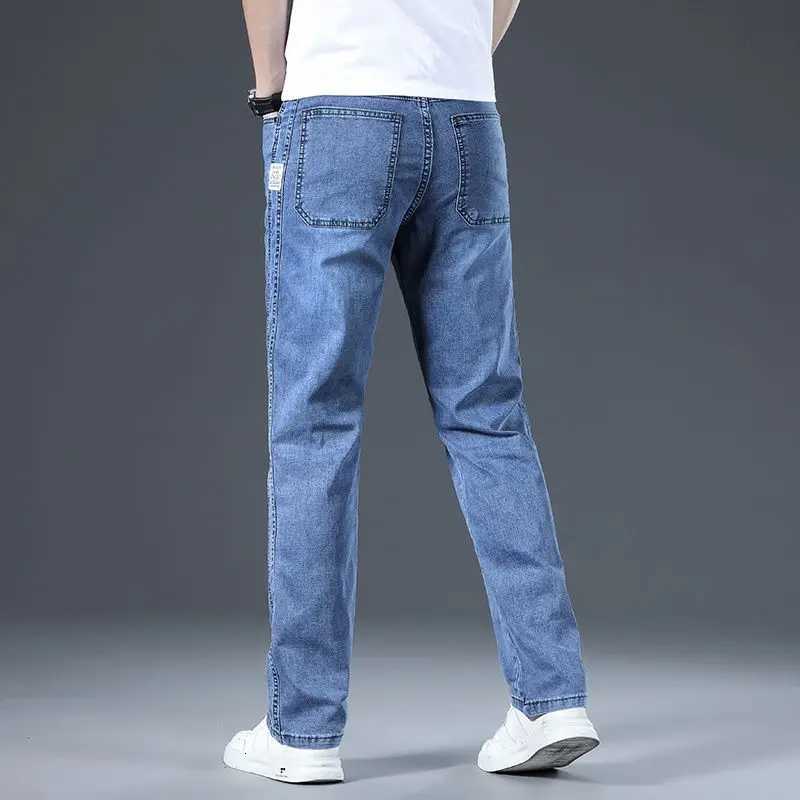 Mens Highend Fashionable Jeans Loose Straight Leg Trendy Brand Casual Elastic Versatile Loose Cropped Pants Autumn and WinterZ250917
