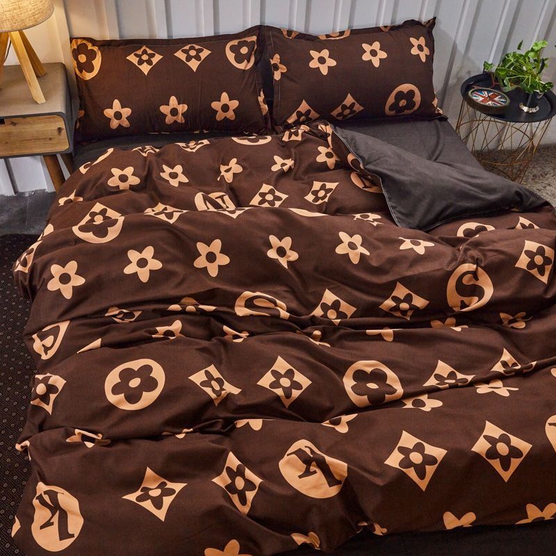 INS Bedding Four-Piece Double Boy Dormitory Sheet Quilt Cover Single Bed Three-Piece Set Summer