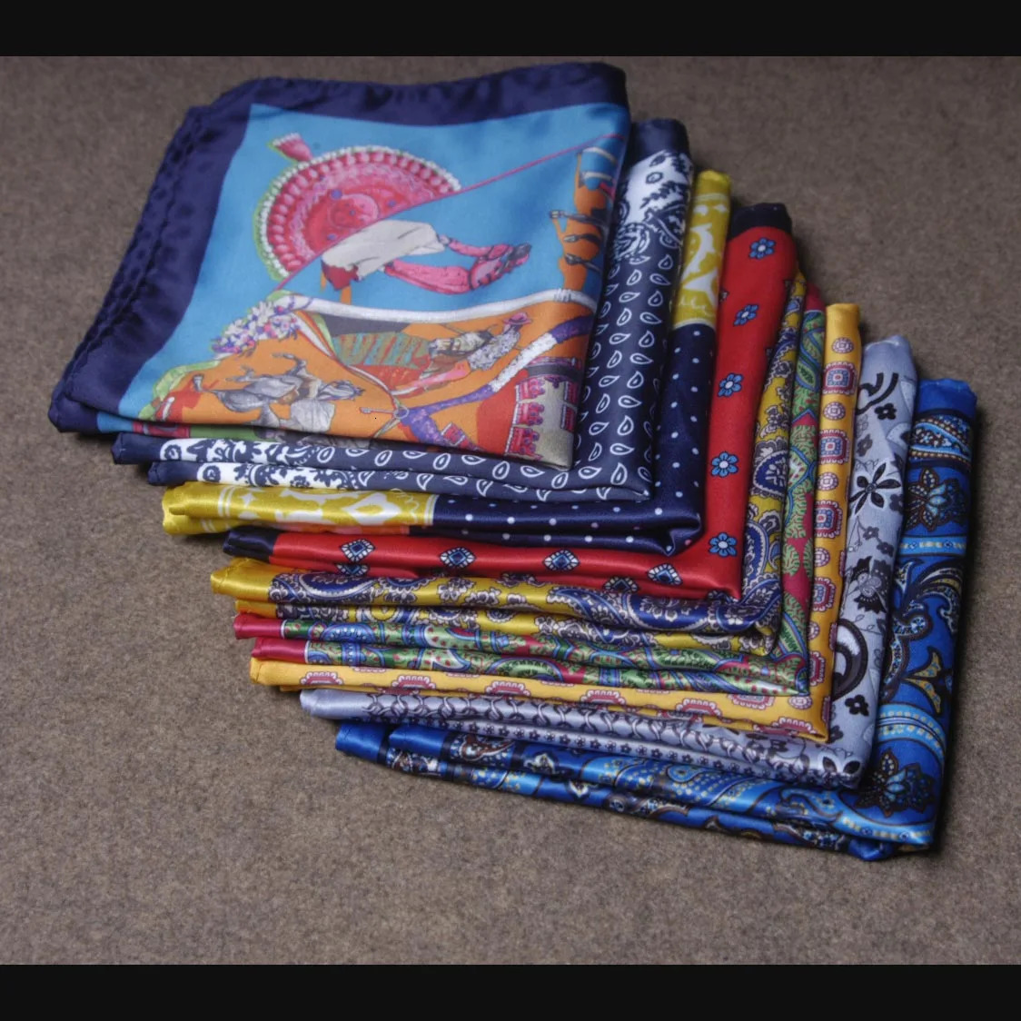 y Mens Handkerchief Silk Accessories Hanky Pocket Squared Scarf Paisley Polka Dots Party Wedding Prom 250917