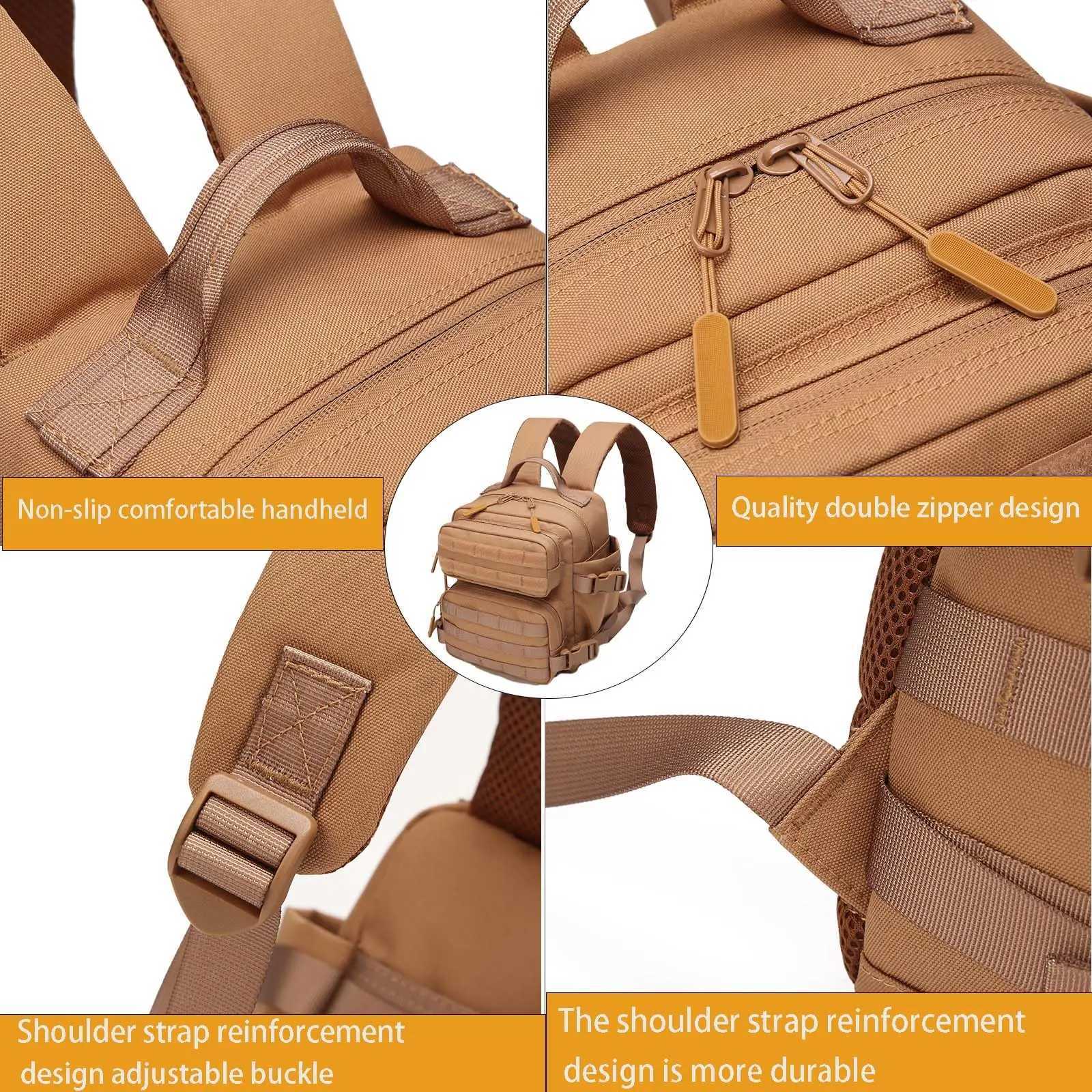 9L Mini Tactical Backpack Small Gym Bag Fitness Portable Backpack With Molle System For Hiking Camping Traveling Daily Use Z250916
