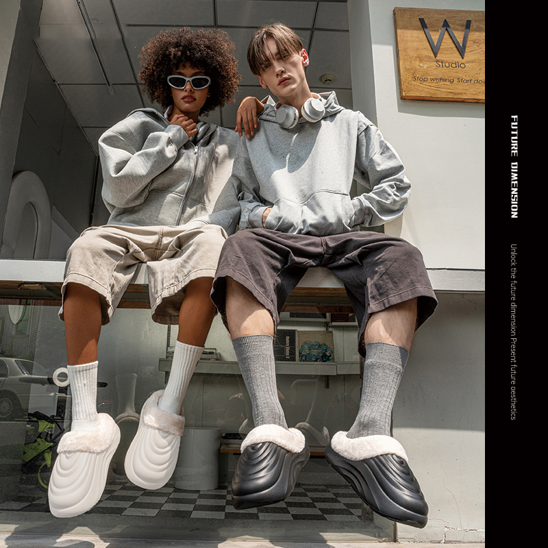 male cotton slippers wear nonslip waterproof mao mao slippers at home indoor padded warm cotton mop in winter