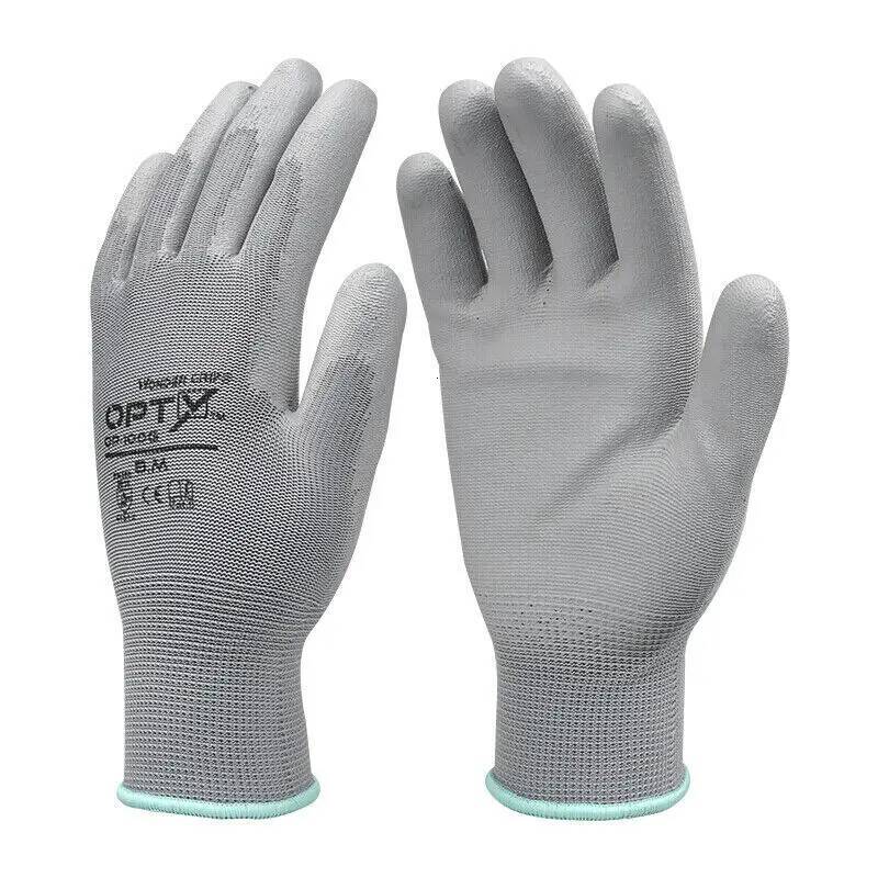 10 Pairs Household Non-slip Wear-resistant Breathable Labor Garden PU Work Protective Gloves ddmythur