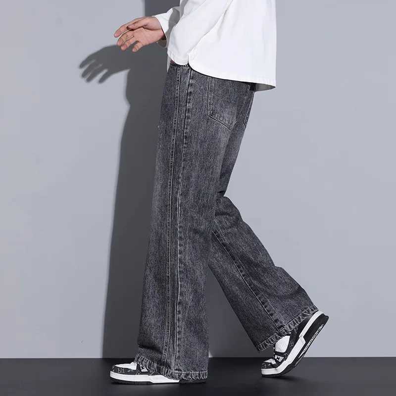 Mens Casual StraightLeg Jeans Bell Bottoms American Style Loose Fit Lightweight Trousers Summer Jeans Pants Mens Clothing TrafZ250917