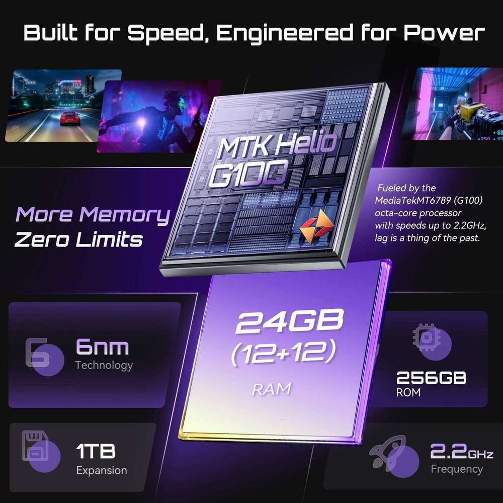 Smartphone Android 15 Cubot P90 6 88 Inch 120Hz Screen 24Gb Ram+256Gb Rom G100 Octa Core 2 2Ghz 64Mp 5100Mah Nfc 4G Phone - view 3
