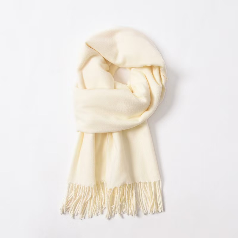 K1938 Japanese Mori girl style cotton and linen scarf women's autumn and winter solid color literary long thin versatile scarf