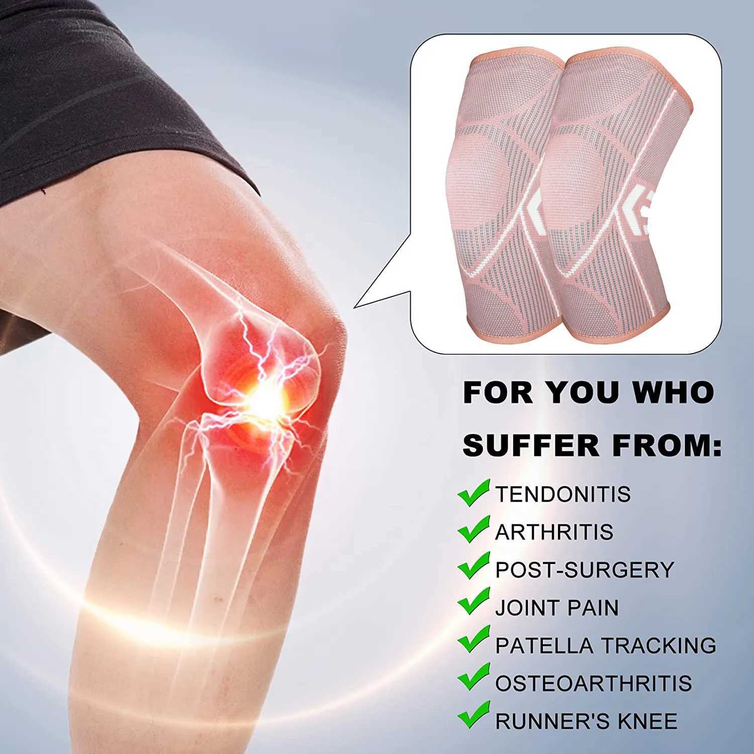 AOLIKES New Knee Pads Support Sleeve Protector Elastic Kneepad Brace Spring Support Volleyball Basketball Running Silicone Pad J250917