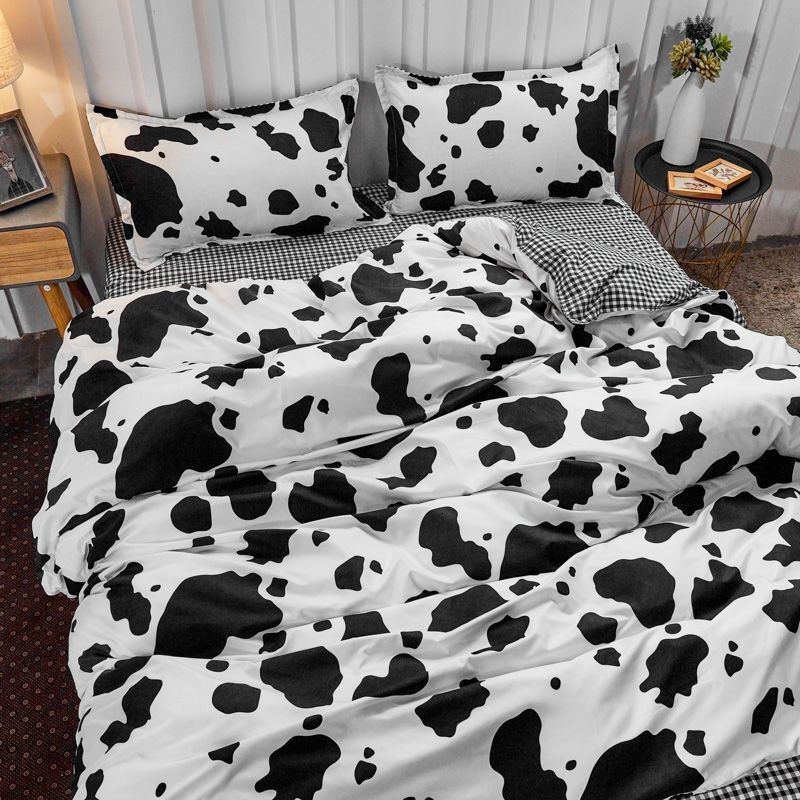 INS Bedding Four-Piece Double Boy Dormitory Sheet Quilt Cover Single Bed Three-Piece Set Summer