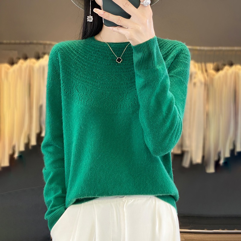 Women O-neck Cashmere Knitwear Female Pullover Autumn Winter Casual Tops Solid Color Soft Clothing