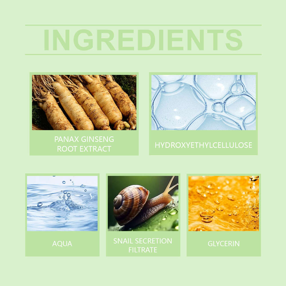HANCHOBIT Ginseng Snail Mucin Hydrating Brightening Gentle Skincare Moisturizing Nourishing Skin Care Essence