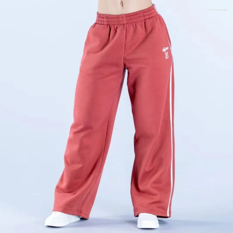 Women's Pants Letter Patch Embroidery High-quality Elastic Waist For Women Y2K Yoga Fitness Sports Casual Autumn And Winter Warm