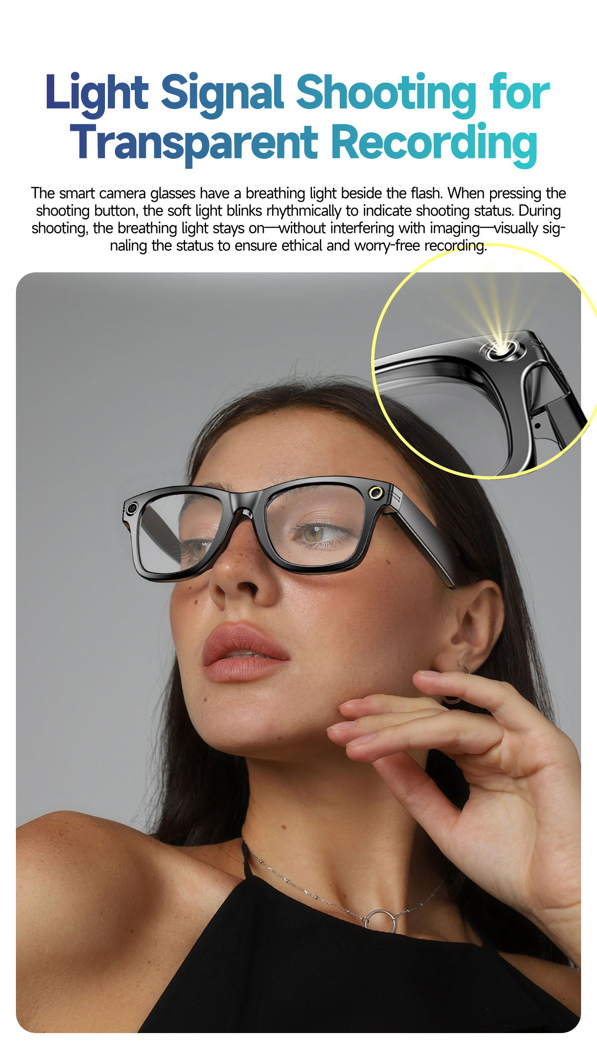 W610 Ai Smart Glasses with 8MP High-Definition Anti-Shake and Dual Noise-Cancellation Sunglasses Featuring a Camera
