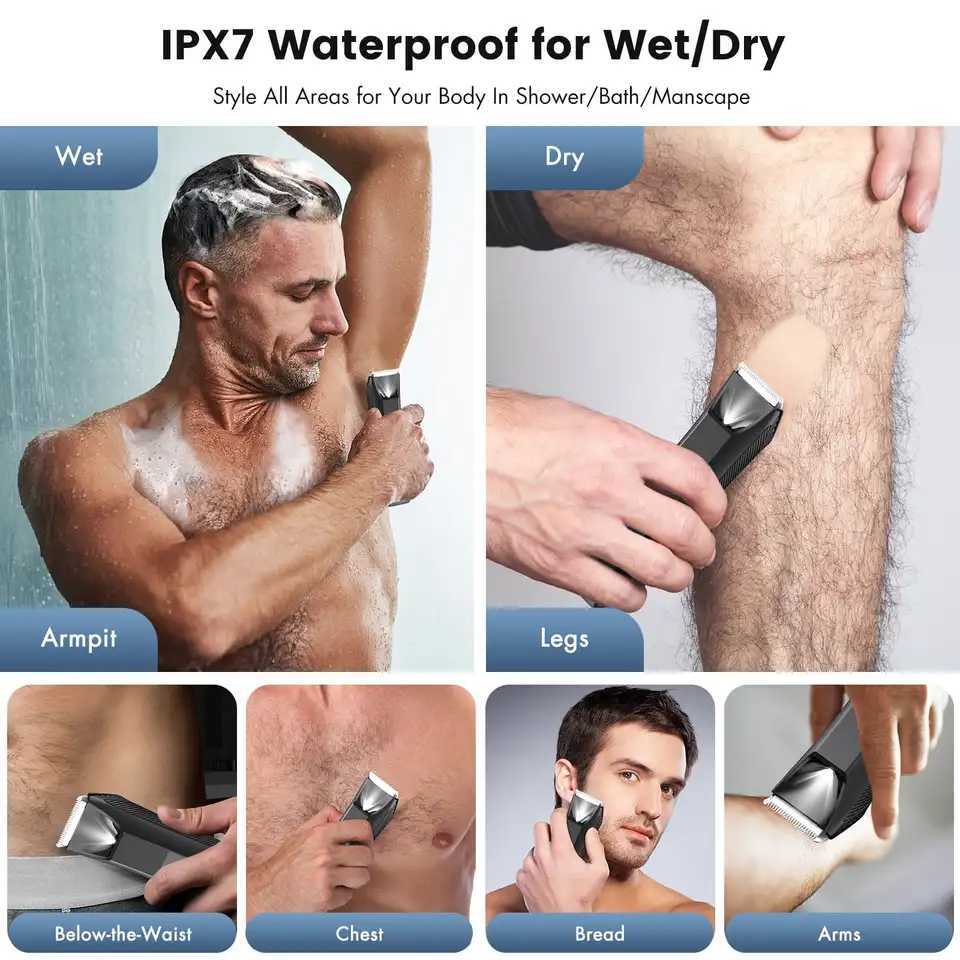 Manscape Trimmer for Men DualHead Pubic Electric Razor Groin Ball Shaver for Men IPX7 WaterproofGifts for Him Dad F250916