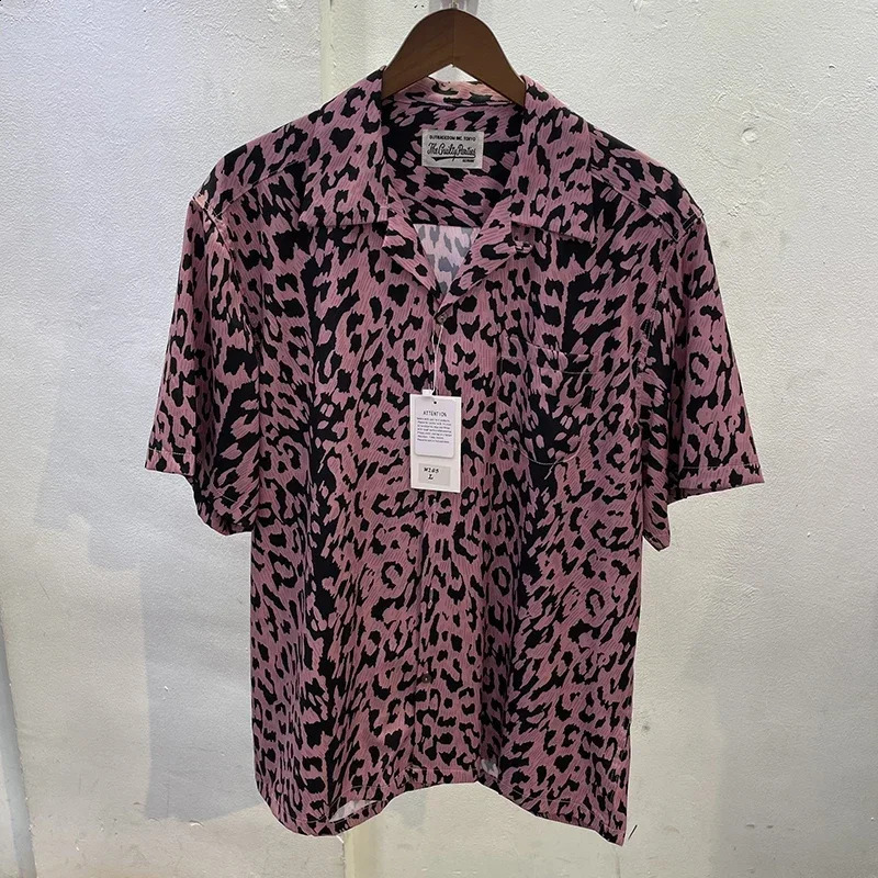Classics WACKO MARIA LEOPARD OPEN SHIRT Summer Casual High Street Loose Men Shirt 250917