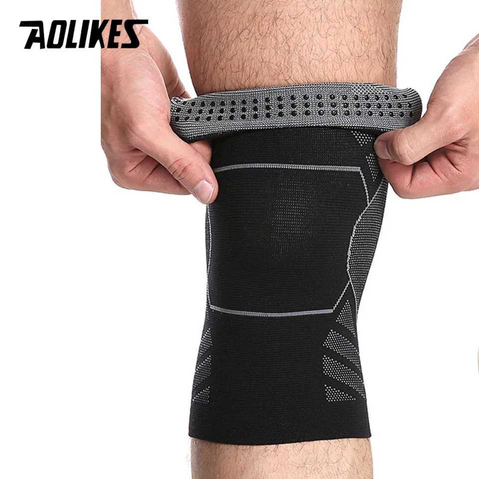 AOLIKES 1PCS Sports Compression Knee Brace Elastic Support Pads Knee Pads Fitness Equipment Volleyball Basketball Cycling J250917