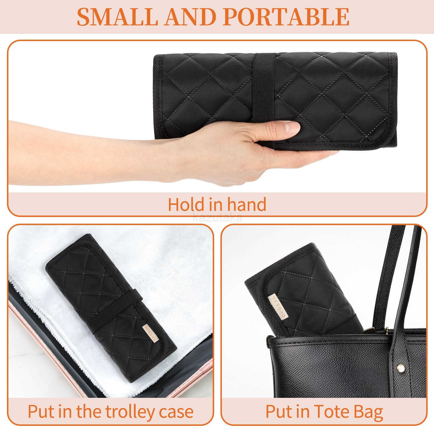 Makeup Brush HolderMakeup Brush OrganizerTravel Makeup Brushes Bag Cosmetic Bags Pouch for Women Brushes Case Makeup Artist Black Rhombus Z250917