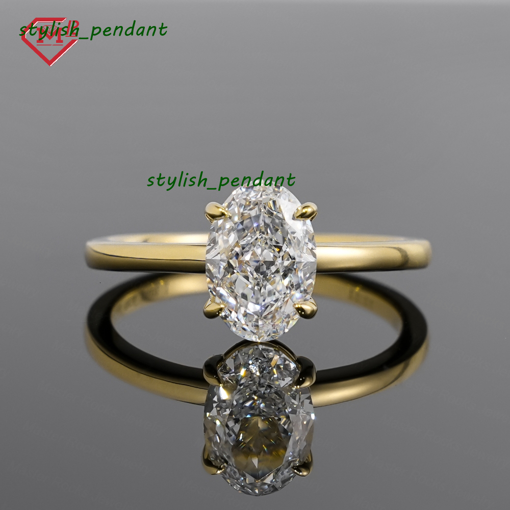 14k Yellow Gold Wedding Engagement Ring IGI Certificate E VS1 3ct Oval Cut Lab Grown Diamond Ring for Men Women