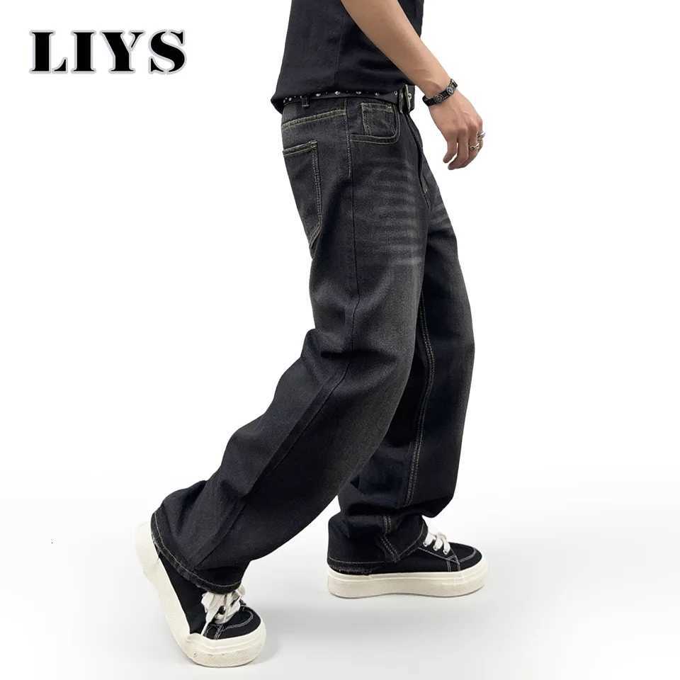 Mens Autumn Black Classic Loose Straight leg Jeans 2025 Retro Washed Basic Denim Pants Winter Business Casual Baggy JeansZ250917