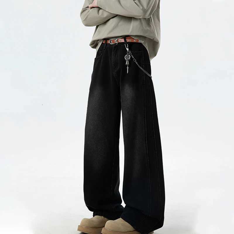 2025 Spring Vintage Washed Blue Baggy Jeans For Men Hip Hop Fashion Straight Denim Trousers Casual Soft Y2K Streetwear JeanZ250917