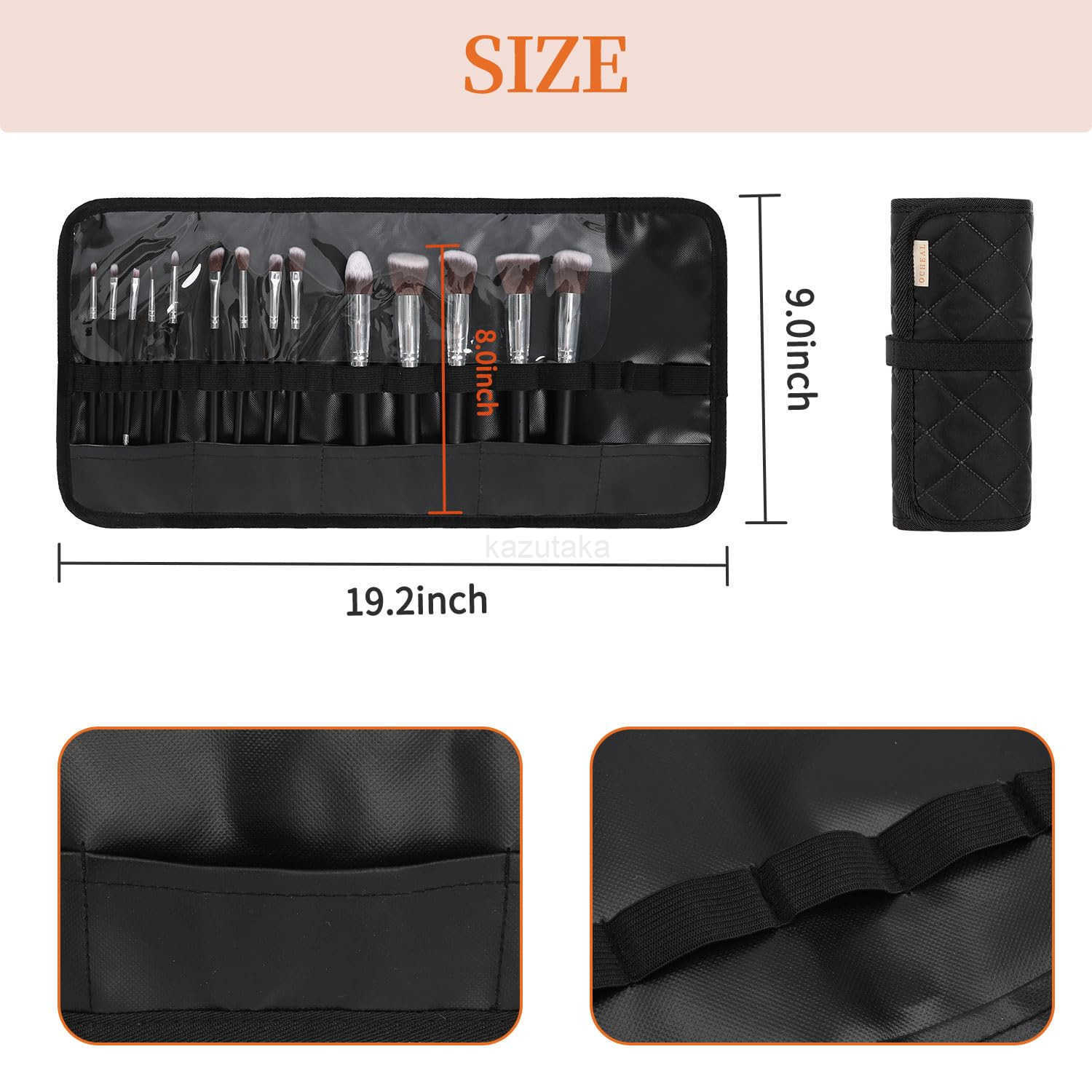 Makeup Brush HolderMakeup Brush OrganizerTravel Makeup Brushes Bag Cosmetic Bags Pouch for Women Brushes Case Makeup Artist Black Rhombus Z250917