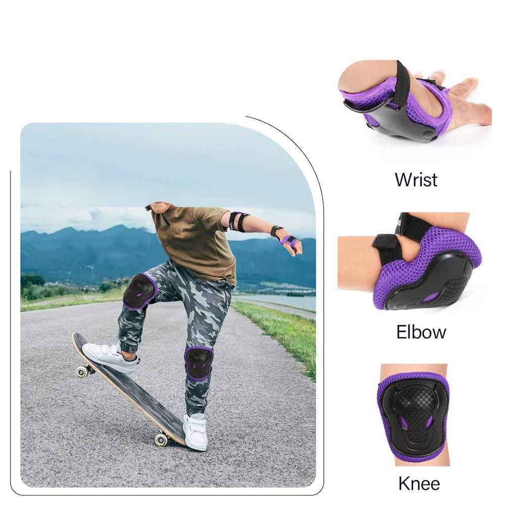 6pcs Set of Riding Protective Gear for Skating Skateboarding Balance Car Antifall Equipment Knee Pads Hand Guards J250917