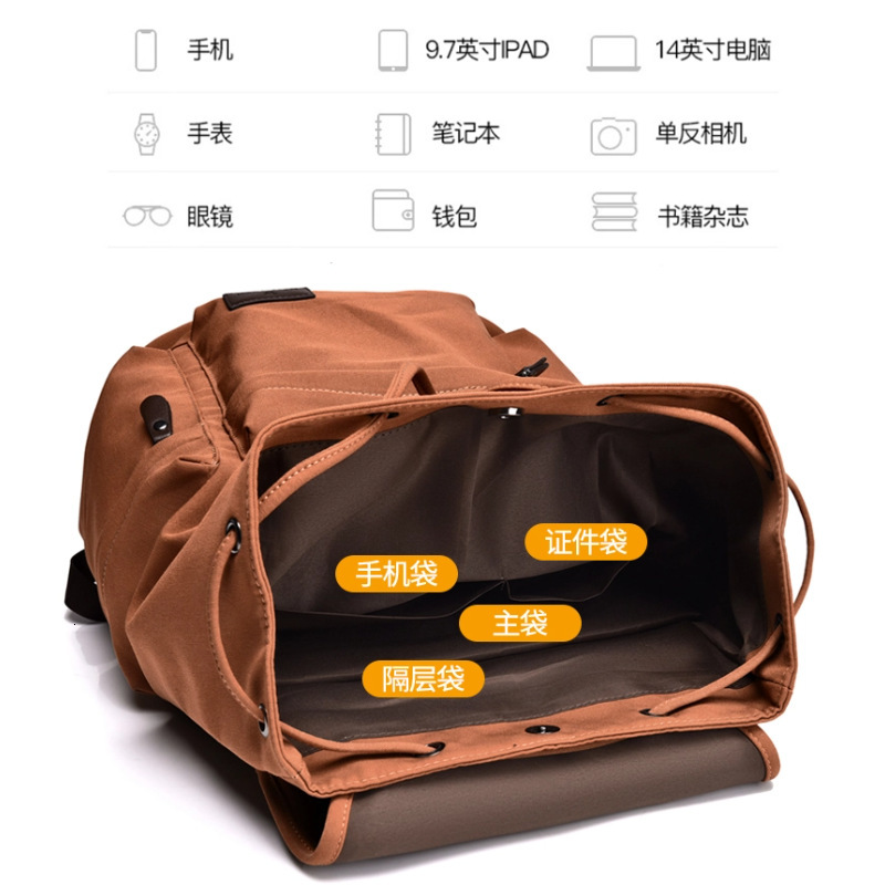 TOP Designer Men's high-end canvas backpack business commuting large capacity laptop backpack waterproof student school bag for women 01