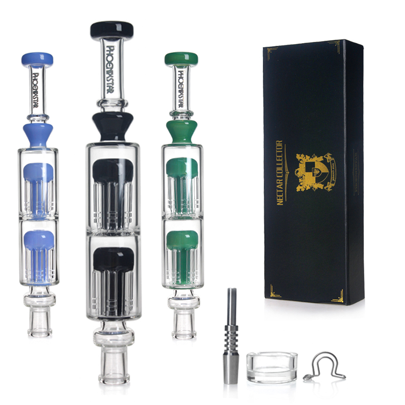 Phoenixstar Nectar Collector Kit - glass bubbler, Titanium Nail, glass dish,and a stainless stell Clip Portable Dabbing Set for Concentrates