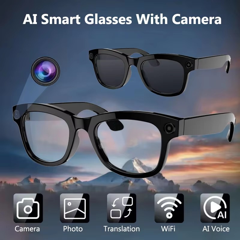 Smart Glasses M01 Pro: AI-Powered, High-Resolution Camera & Real-time Language Translator for Travel, Sports, Outdoor Use