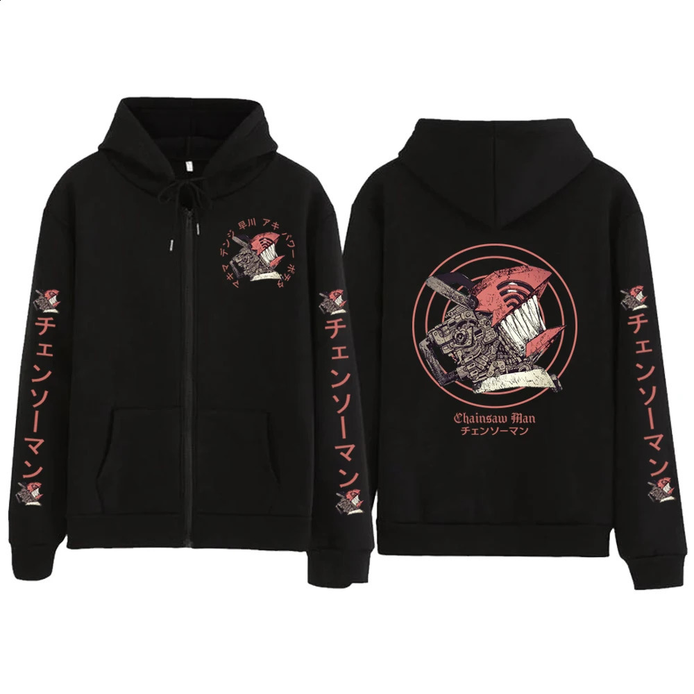 Man Chainsaw Anime Sweatshirt For Men And Women Harajuku Zipper Jacket Pullover Oversize Zip Up HoodiesDenji Printed Hoody 250916