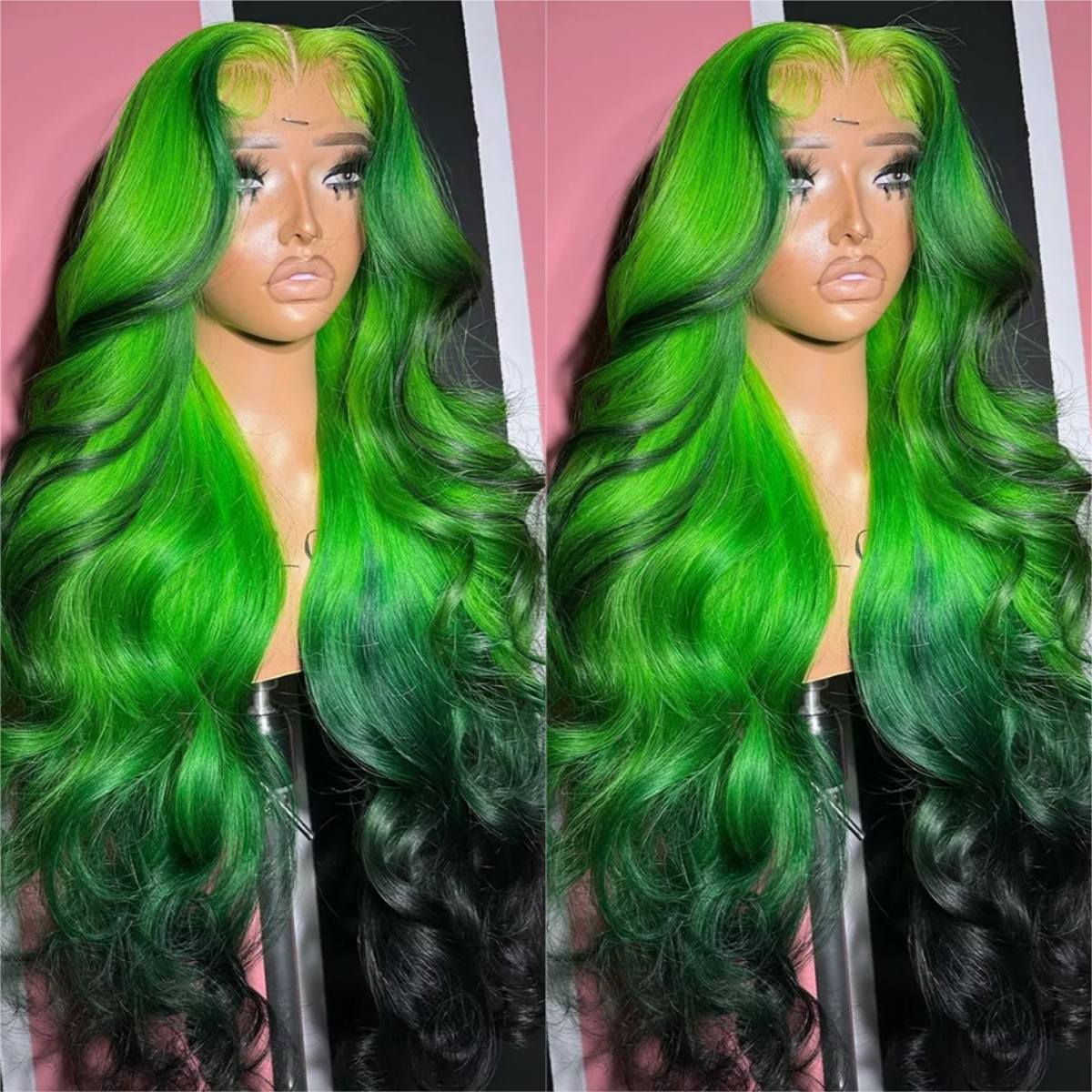 200% Green Black 13x6 HD Lace Human Hair Wig 32in Body Wave Human Hair Wigs Omber Colored 13x4 360 Full Lace Wig for Women Pre Plucked