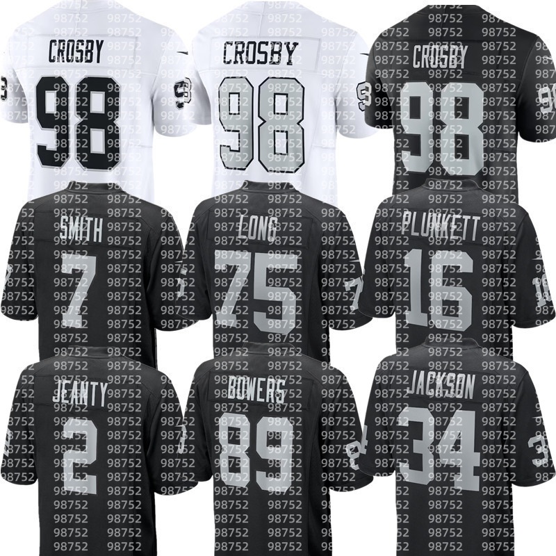Ashton Jeanty Maxx Crosby Geno Smith Brock Bowers Jakobi Meyers Bo Jackson Malcolm Koonce Tre Tucker Jeremy Chinn Marcus Allen Holmes Football NFL Raider Jersey