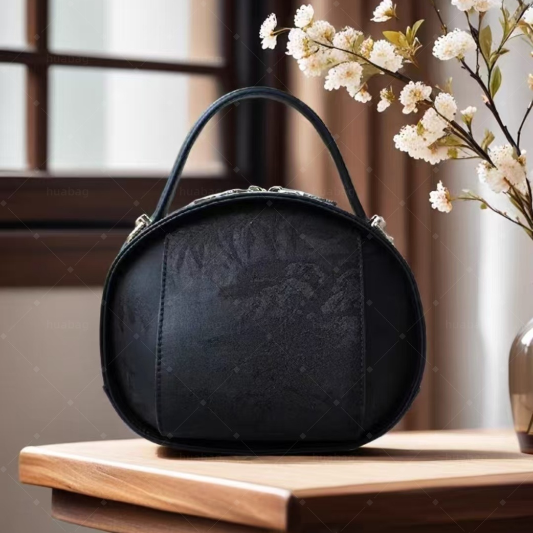 Designer Bags Designer Woman Bag Gold Ingot Bag Intangible Cultural Heritage Song Brocade Cowhide Bag New Chinese-Style Hand-Held Silk Round Bag Cross